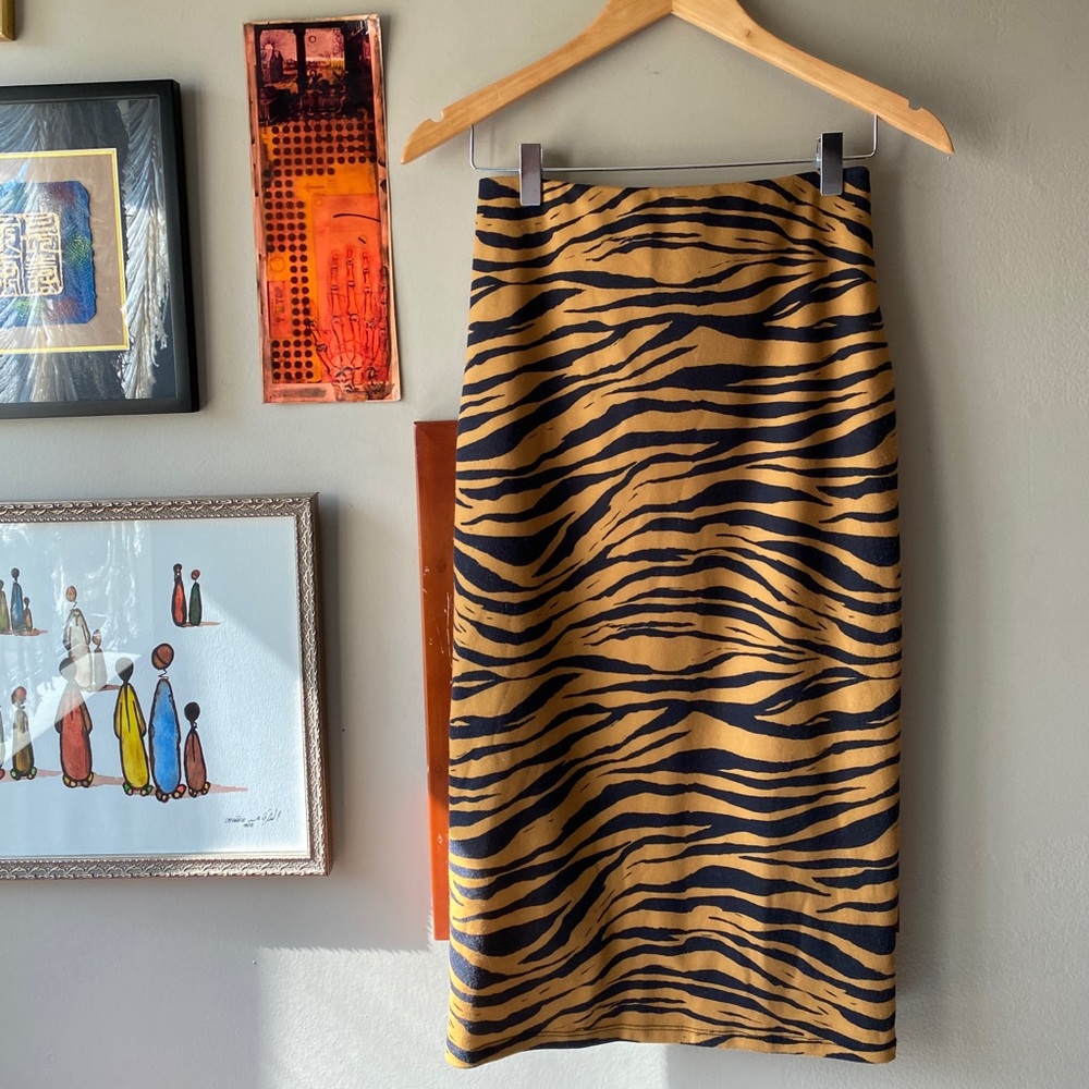 Zara Tiger Midi Skirt
